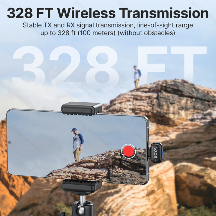 BOYA Mini Wireless Lavalier Microphone, iPhone/Android/Type-C