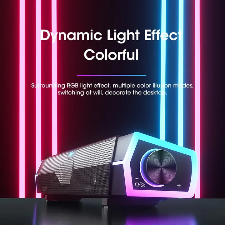 4D Bluetooth 5.0 Computer Soundbar with Stereo Subwoofer