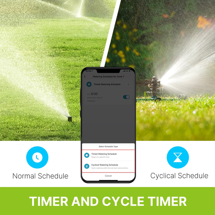 MOES Bluetooth Smart Garden Water Timer, 2-Way, Programmable