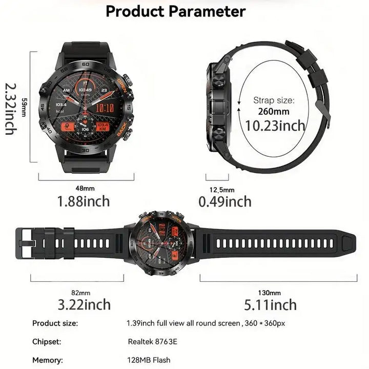 Abelanja Steel Smartwatch, Bluetooth Calling, Fitness Tracker, IP67