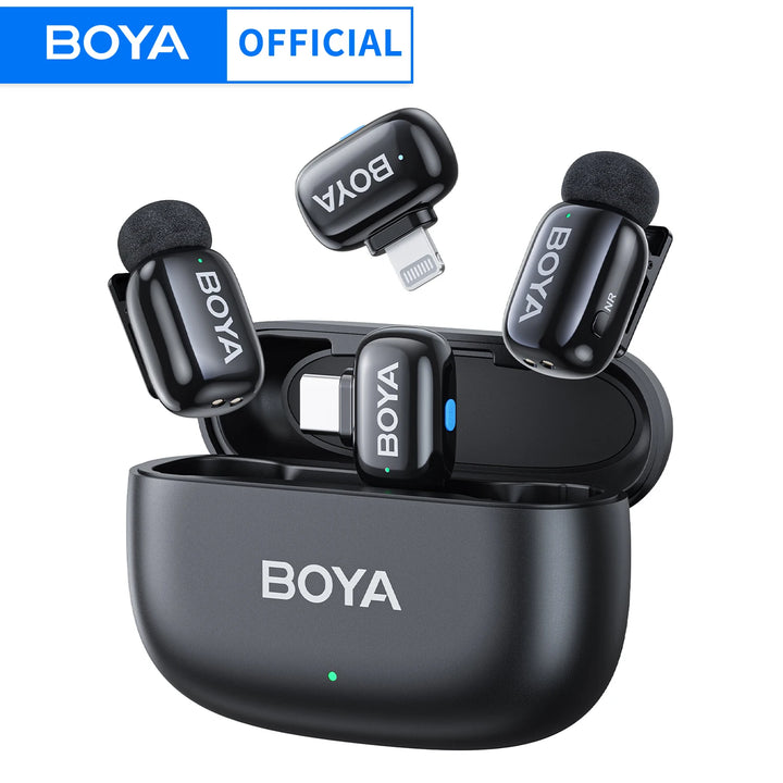 BOYA Mini Wireless Lavalier Microphone, iPhone/Android/Type-C