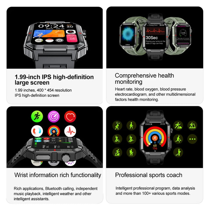 NFC GPS Smartwatch for Men, 1.99" HD, Bluetooth Call, Fitness Tracker