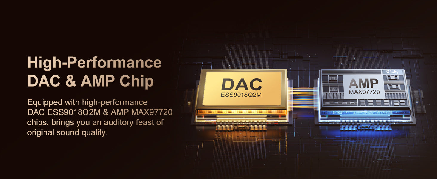 Oilsky Hi-Fi MP3 Player, Bluetooth/WiFi, Lossless DSD, 64GB Expandable