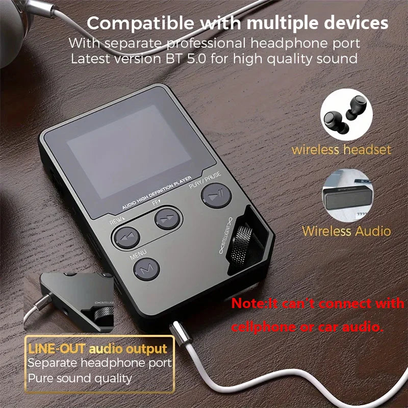 C5 8GB Bluetooth MP3 Player, Lossless Audio, FM Radio & Voice Recorder