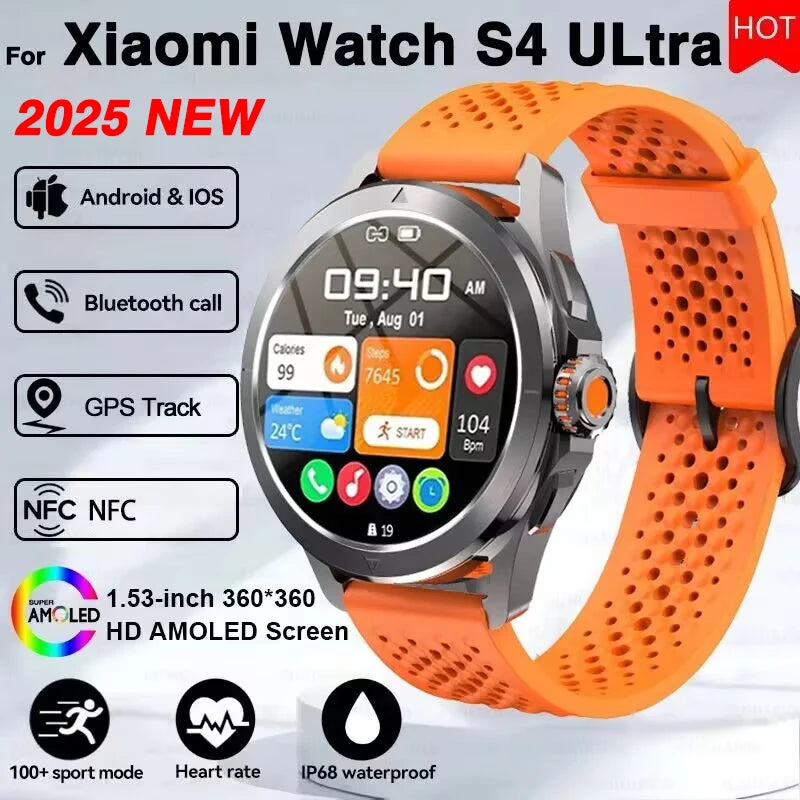 S4 Ultra Xiaomi Smart Bracelet, AMOLED HD, Bluetooth Call, GPS