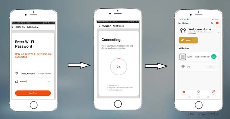 KONLEN Tuya WiFi Water Level Sensor & Leak Alarm Controller