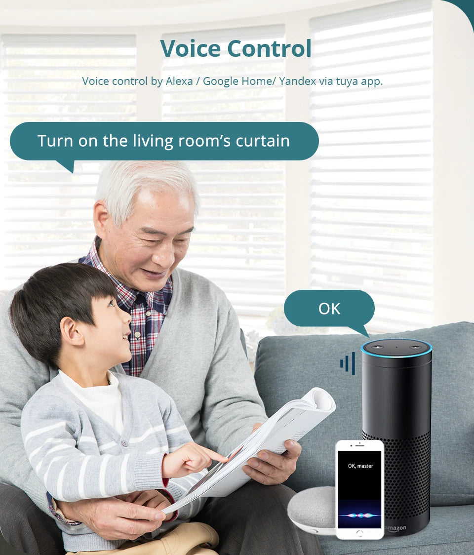 Zemismart Zigbee Smart Roller Shade Motor, Battery Powered, Voice Control