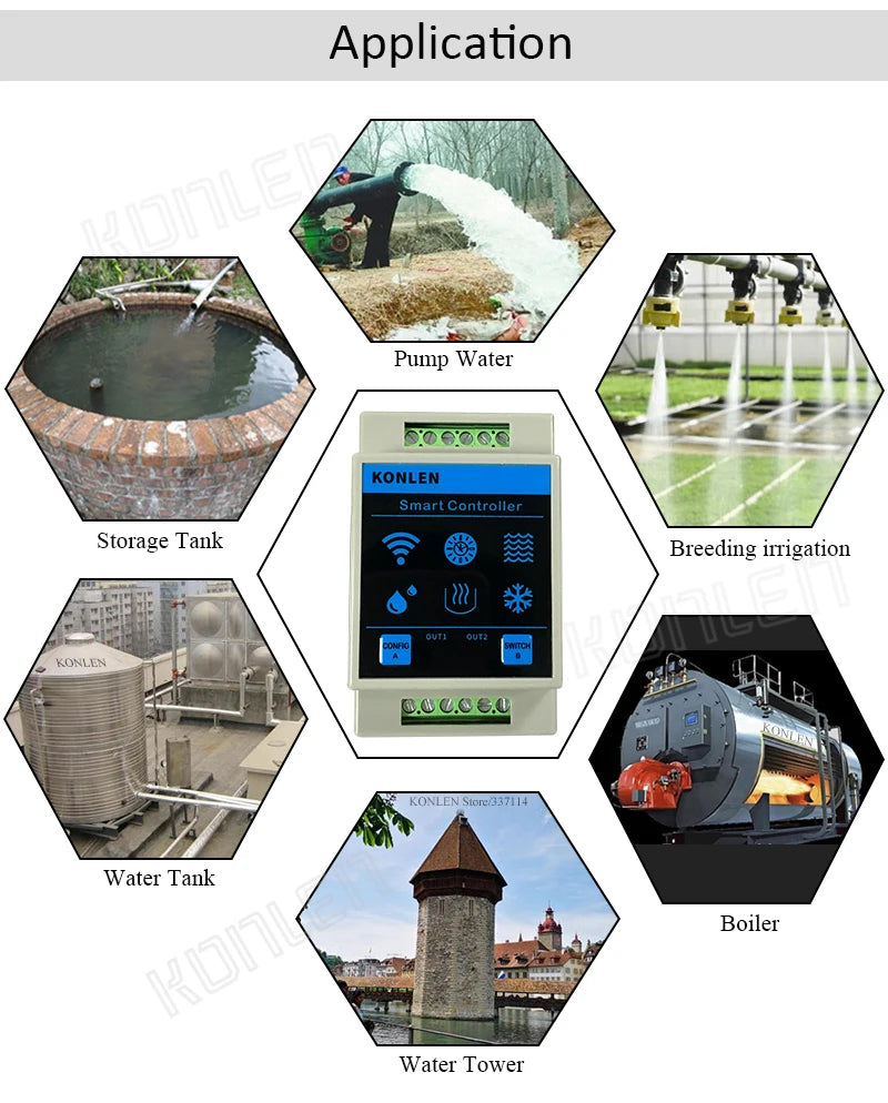 KONLEN Tuya WiFi Water Level Sensor & Leak Alarm Controller