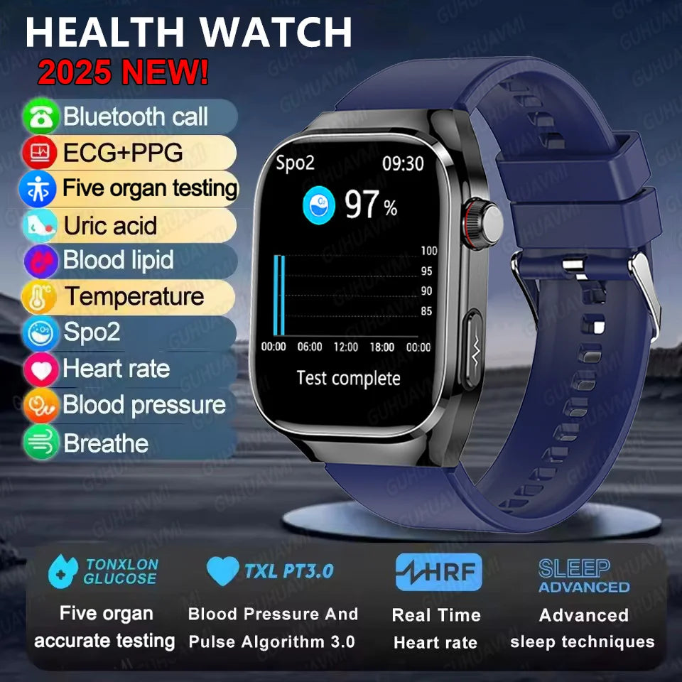 2025 Micro Health Smartwatch for Men, Body & Organ Monitor, Bluetooth Call