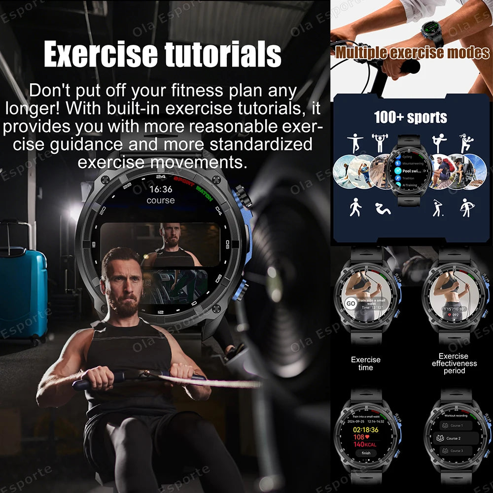 GPS Smartwatch for Men, 1.43" AMOLED, 3ATM Waterproof, 4GB Offline Map