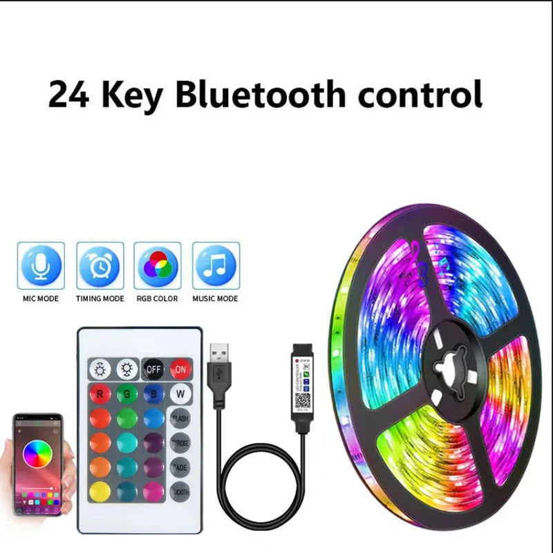 Bluetooth RGB LED Strip Lights, SMD 5050, APP & Remote Control