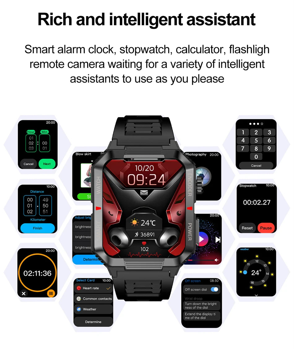 NFC GPS Smartwatch for Men, 1.99" HD, Bluetooth Call, Fitness Tracker