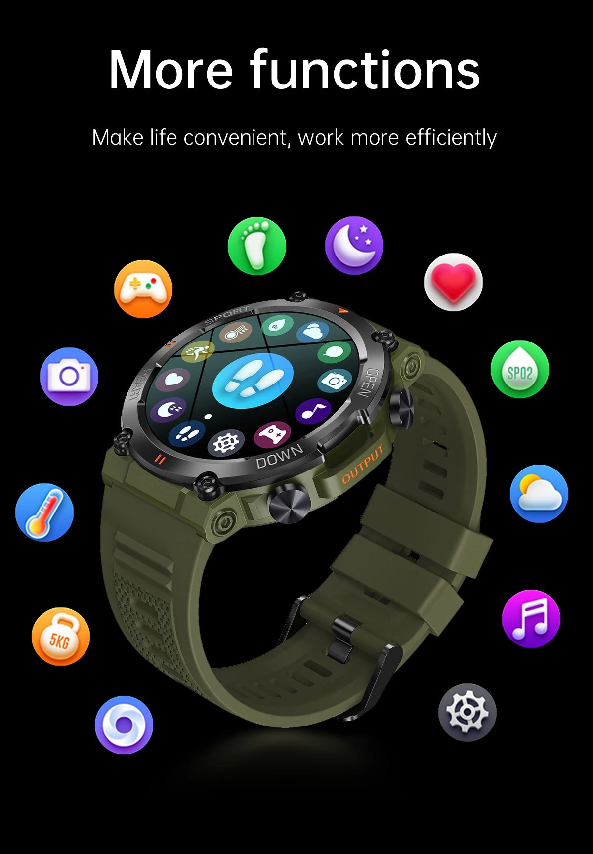K56Pro Smartwatch, 1.39" HD, Heart Rate, Bluetooth, Long Standby