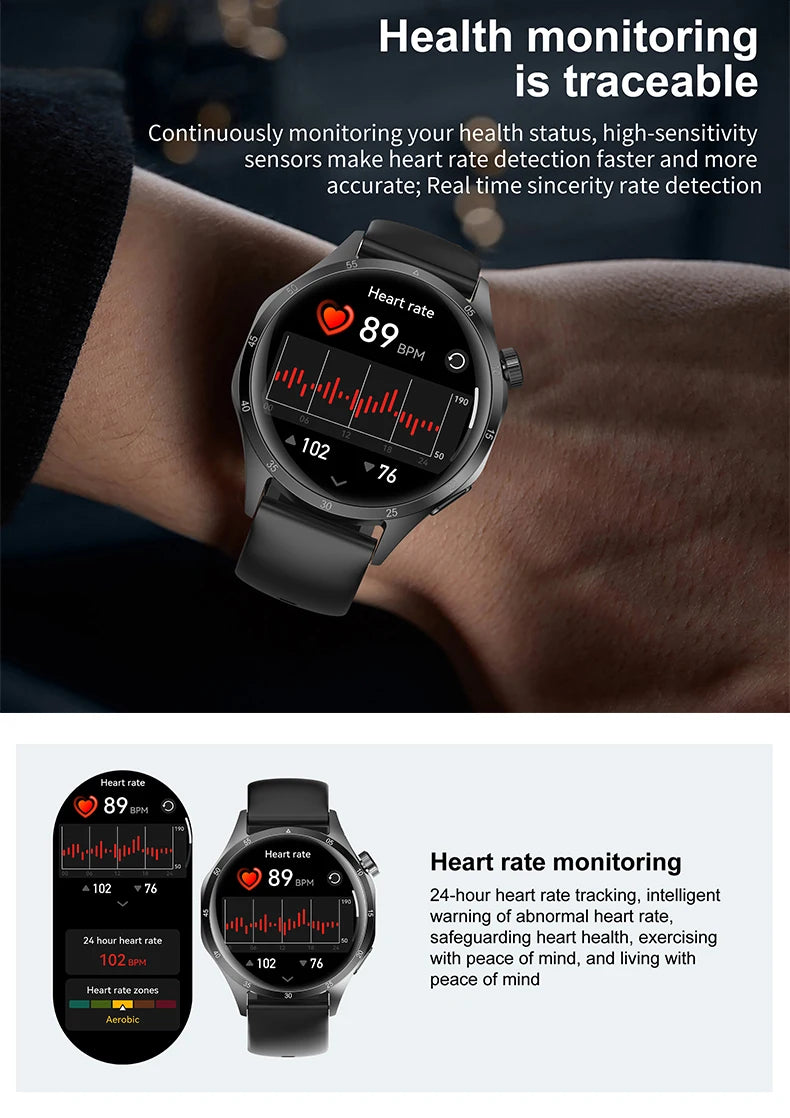 2025 Men’s Smartwatch, AMOLED 360×360, GPS, NFC, Bluetooth Calls