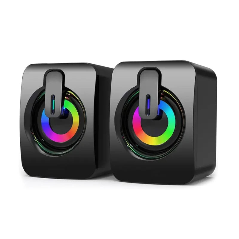 USB Wired PC Speakers with HIFI Stereo and LED Light