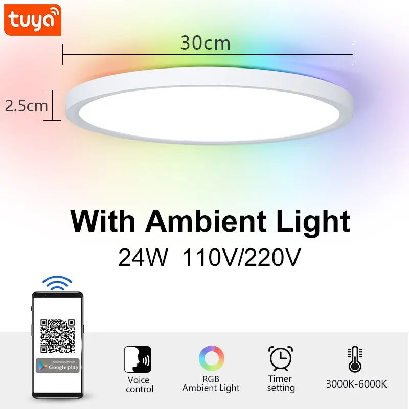 BENEWTON Tuya Smart Ceiling Lamp, RGB LED, APP & Voice Control
