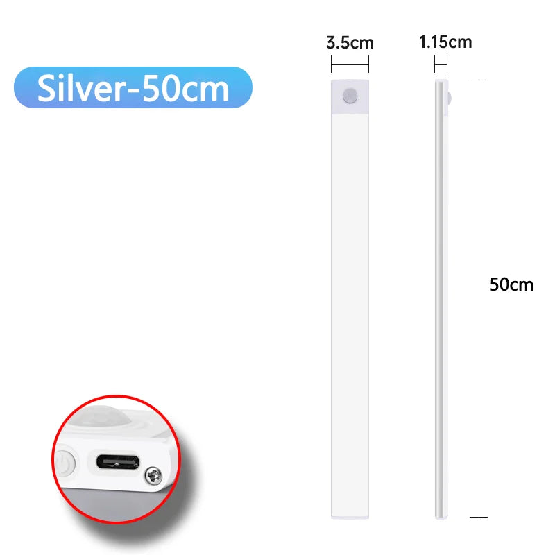 Motion Sensor LED Night Light, USB Rechargeable, Wireless Cabinet Lamp