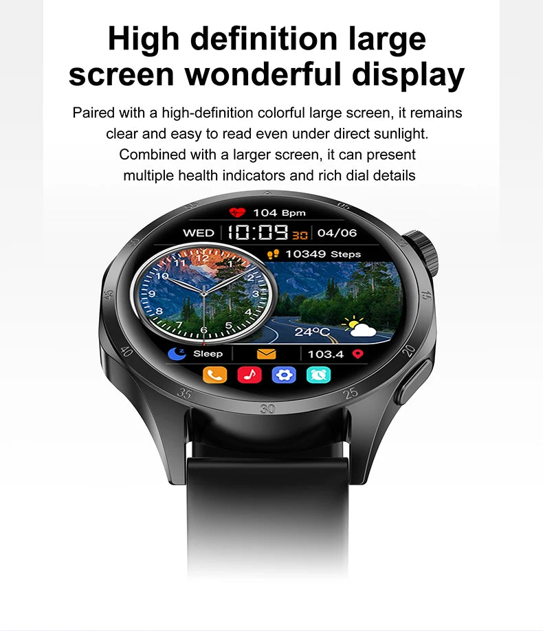 2025 Men’s Smartwatch, AMOLED 360×360, GPS, NFC, Bluetooth Calls