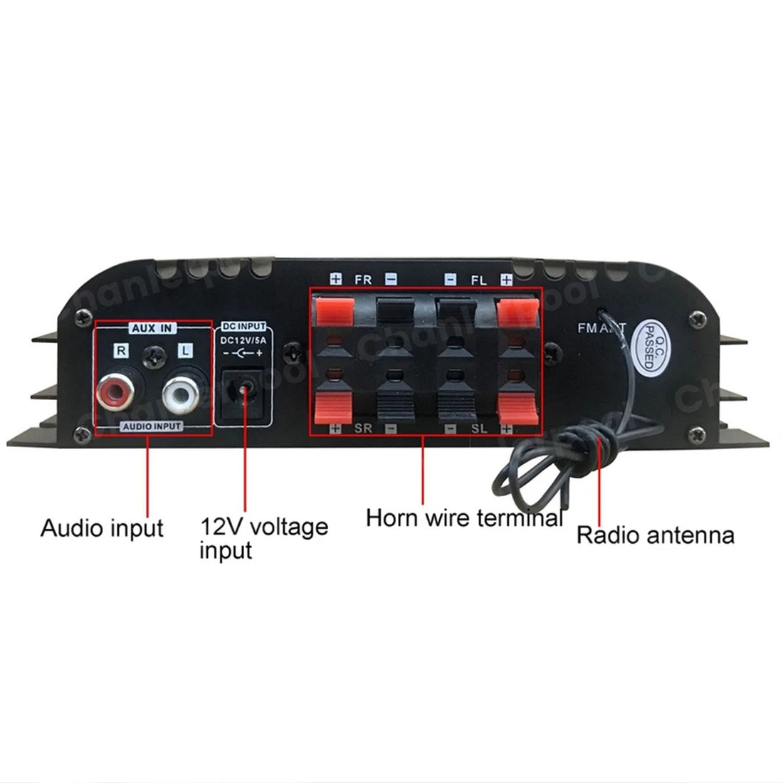 1600W 4-Channel HiFi Digital Audio Amplifier with Bluetooth & FM Radio