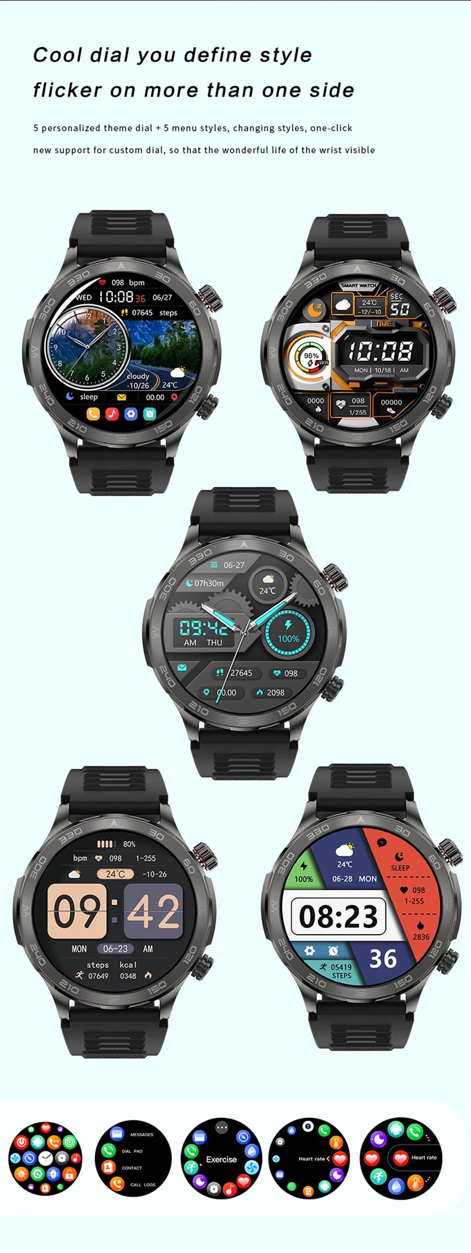 2025 Bluetooth Call Smartwatch for Men, AMOLED HD, NFC, GPS, IP68