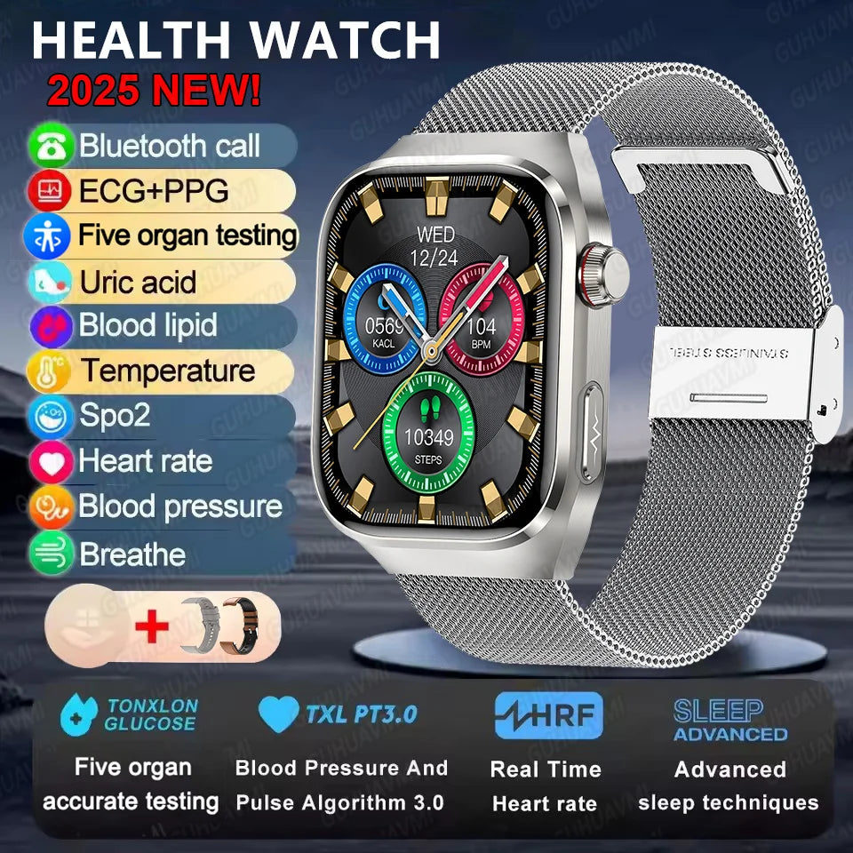 2025 Micro Health Smartwatch for Men, Body & Organ Monitor, Bluetooth Call