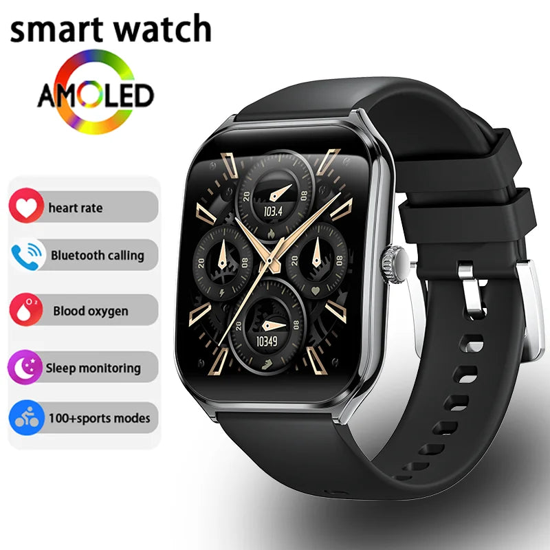 Ultra-Thin Smartwatch, 1.96" AMOLED, 360×360 HD, Always-On Display