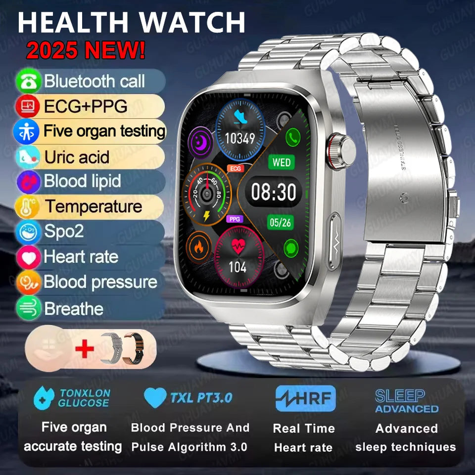 2025 Micro Health Smartwatch for Men, Body & Organ Monitor, Bluetooth Call
