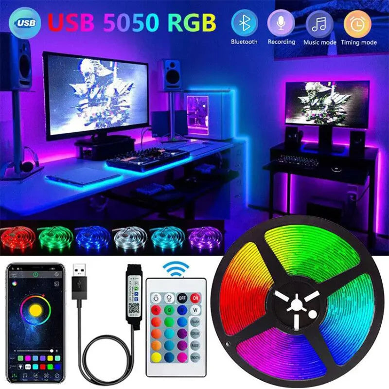 Bluetooth RGB LED Strip Lights, SMD 5050, APP & Remote Control