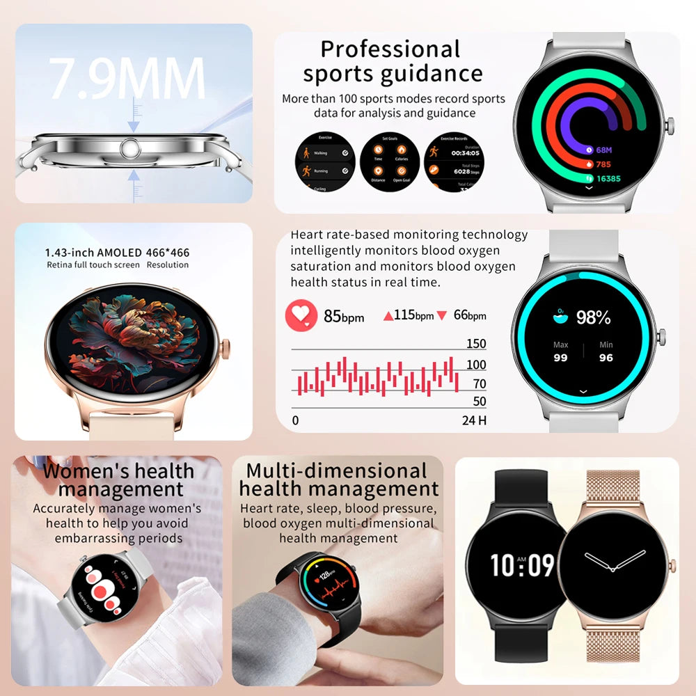 Huawei Ultra Slim AMOLED Smartwatch for Women, Always-On Display, BT Calling