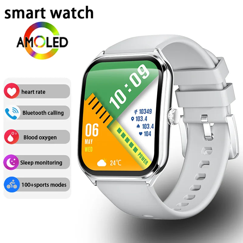 Ultra-Thin Smartwatch, 1.96" AMOLED, 360×360 HD, Always-On Display