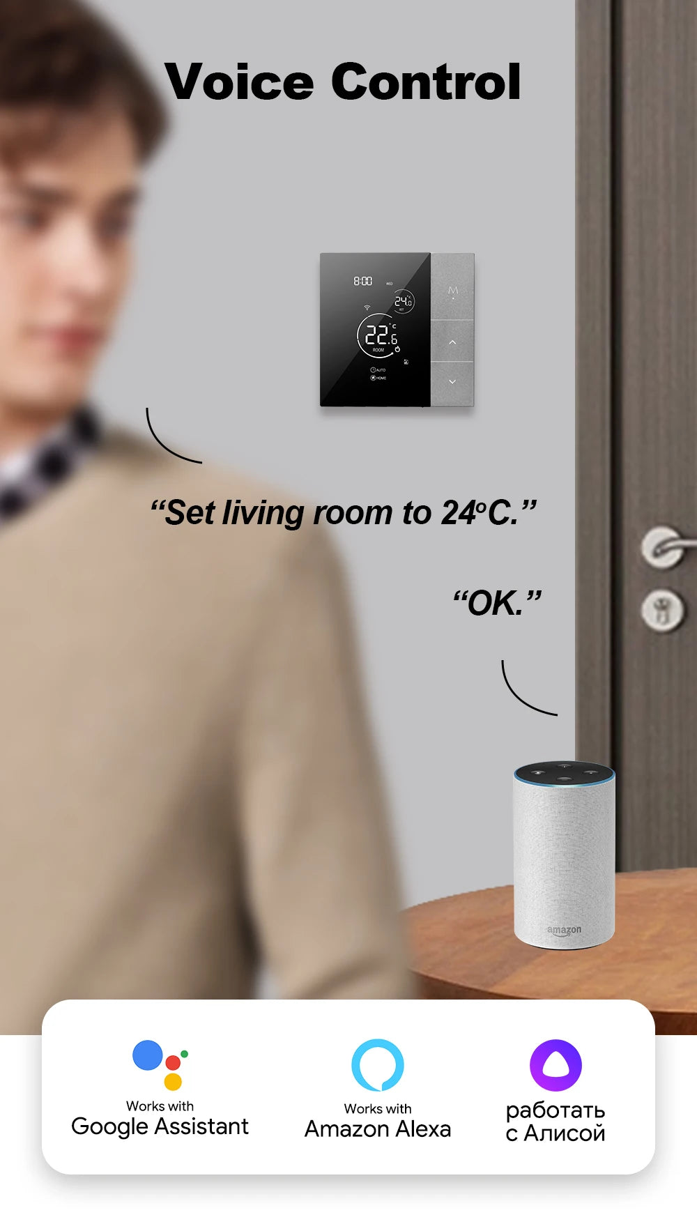 WiFi Smart Thermostat, Tuya, for Boiler/Electric/Underfloor Heating