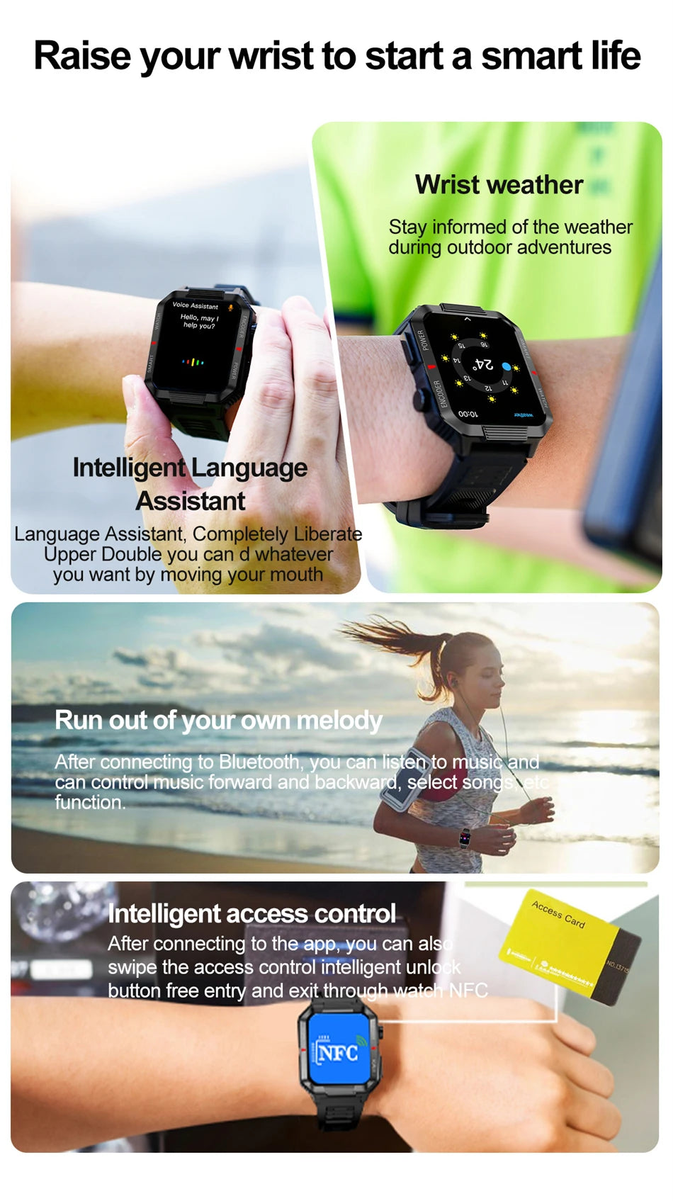 NFC GPS Smartwatch for Men, 1.99" HD, Bluetooth Call, Fitness Tracker