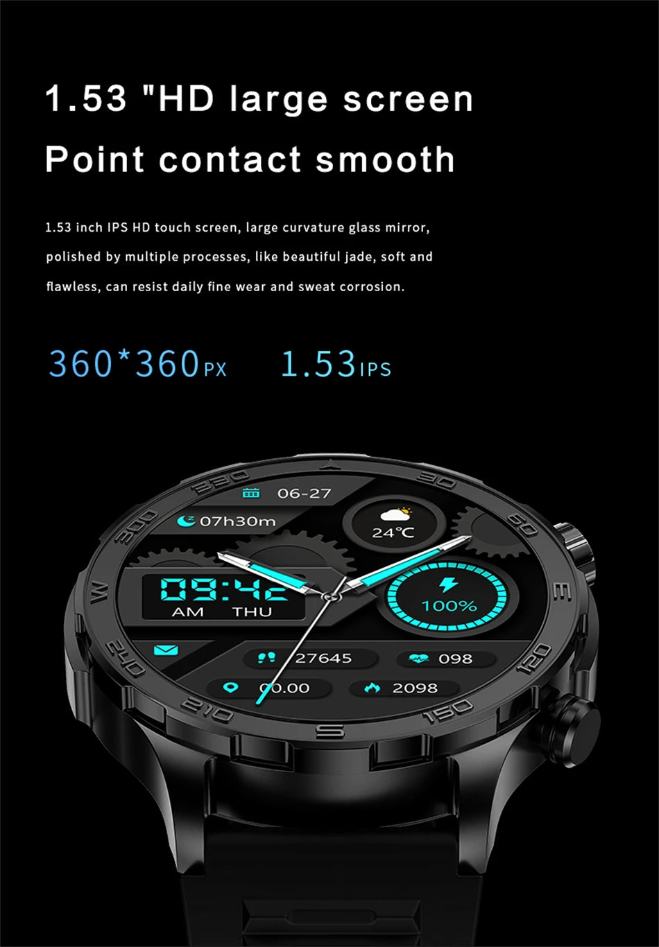 2025 Bluetooth Call Smartwatch for Men, AMOLED HD, NFC, GPS, IP68