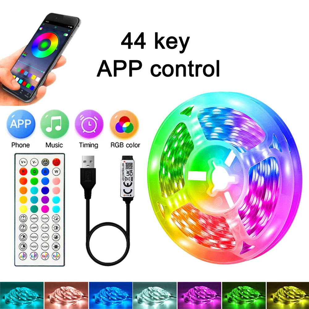 40M RGB LED Strip Lights, USB 5V, APP & Remote, Music Sync