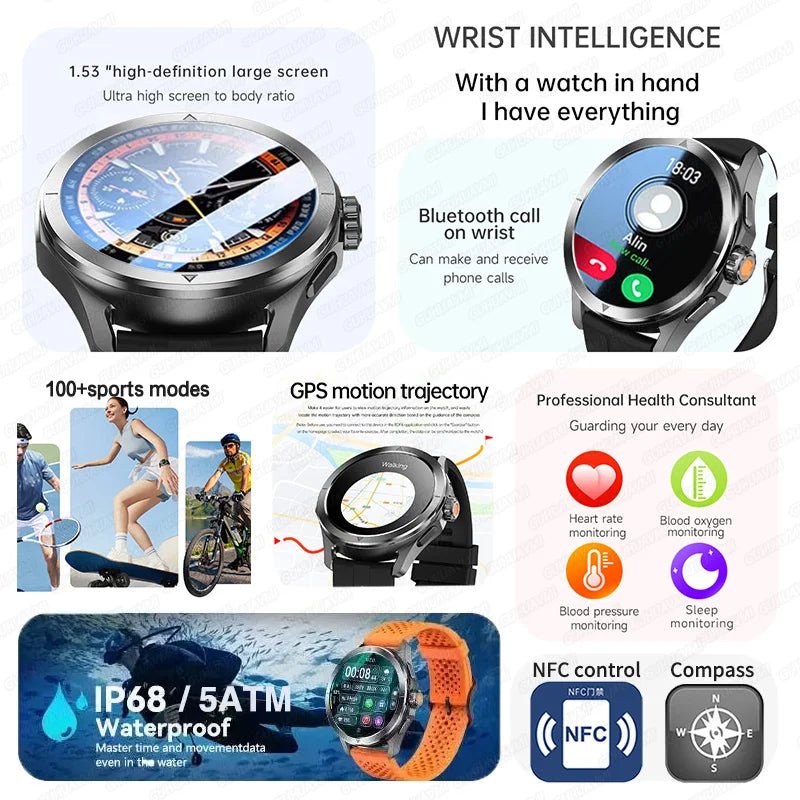 S4 Ultra Xiaomi Smart Bracelet, AMOLED HD, Bluetooth Call, GPS