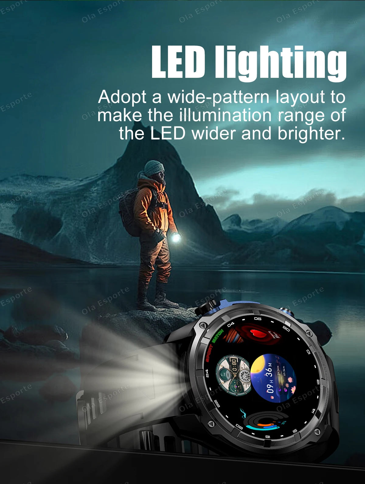 GPS Smartwatch for Men, 1.43" AMOLED, 3ATM Waterproof, 4GB Offline Map