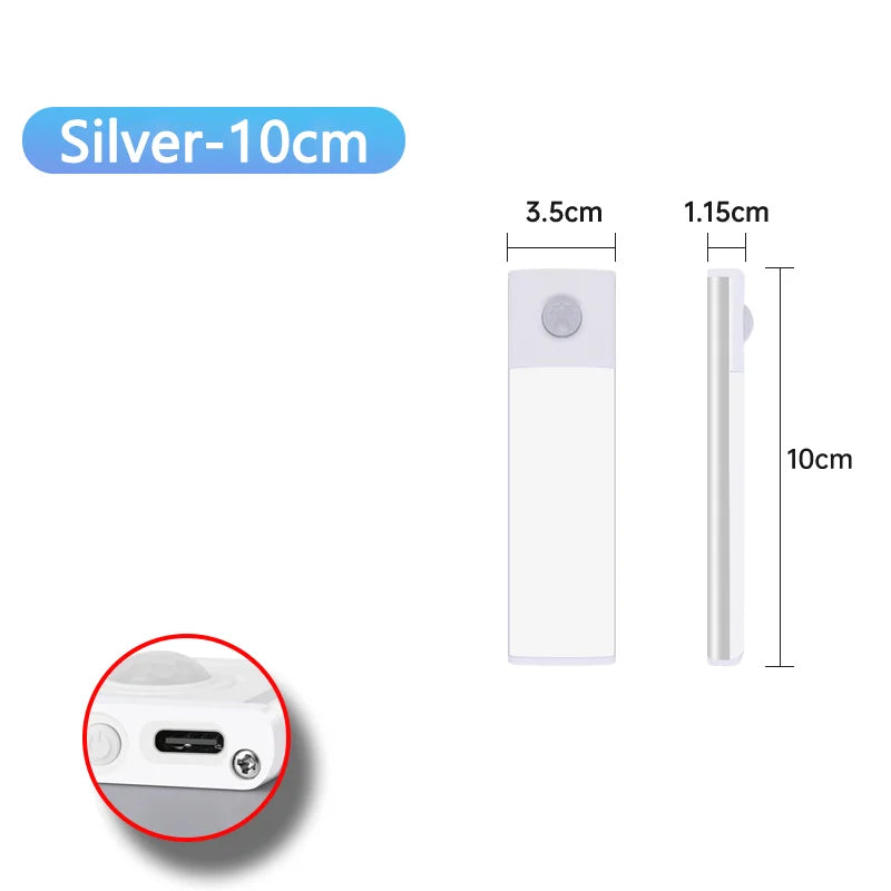 Motion Sensor LED Night Light, USB Rechargeable, Wireless Cabinet Lamp