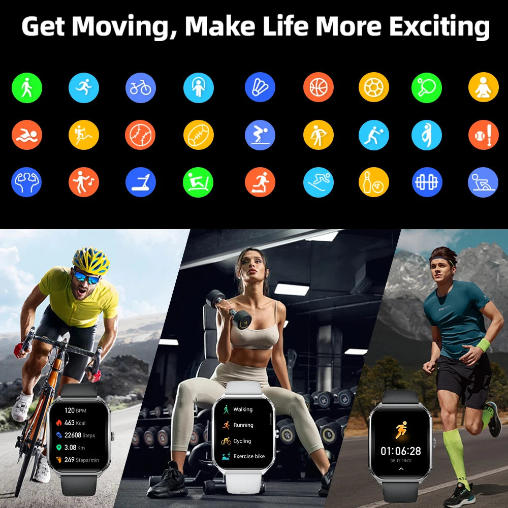 Ultra-Thin Smartwatch, 1.96" AMOLED, 360×360 HD, Always-On Display