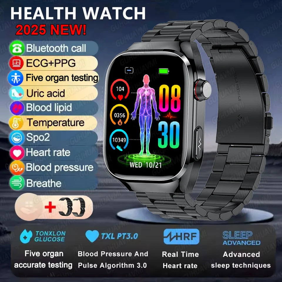 2025 Micro Health Smartwatch for Men, Body & Organ Monitor, Bluetooth Call