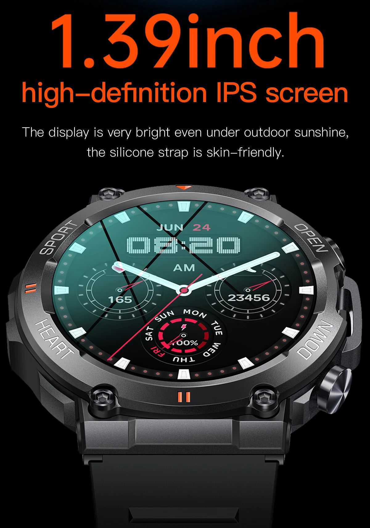 K56Pro Smartwatch, 1.39" HD, Heart Rate, Bluetooth, Long Standby