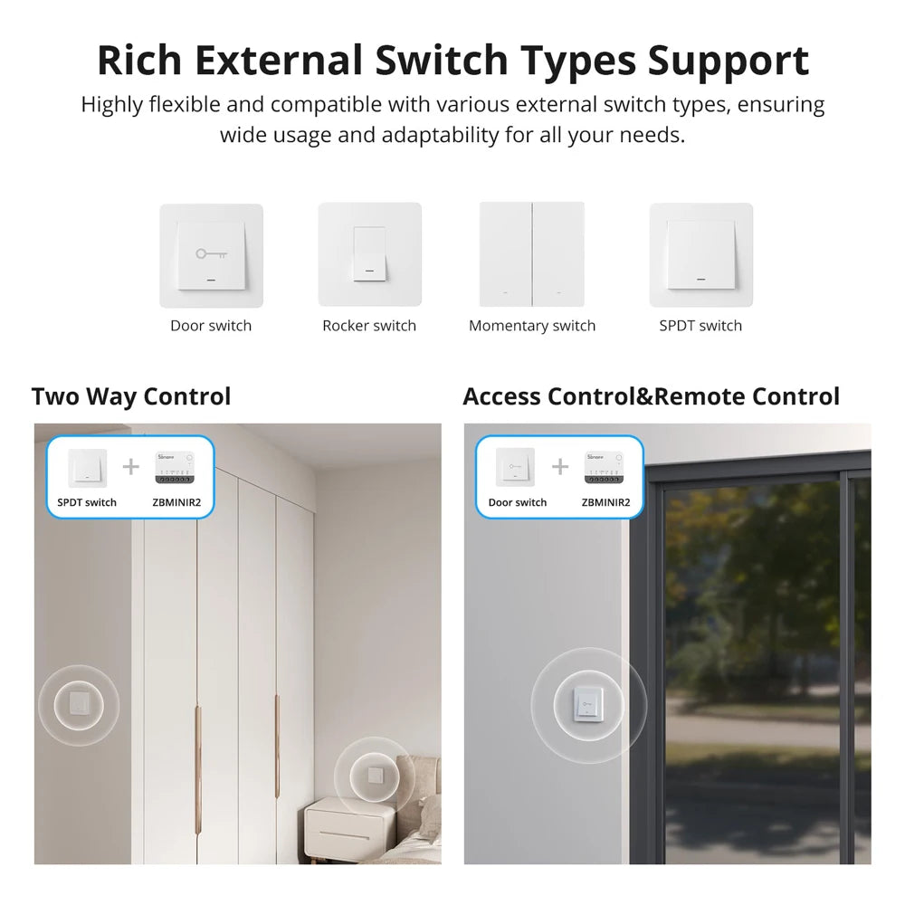 SONOFF ZBMINIR2 Zigbee Smart Switch, Remote Control via eWeLink