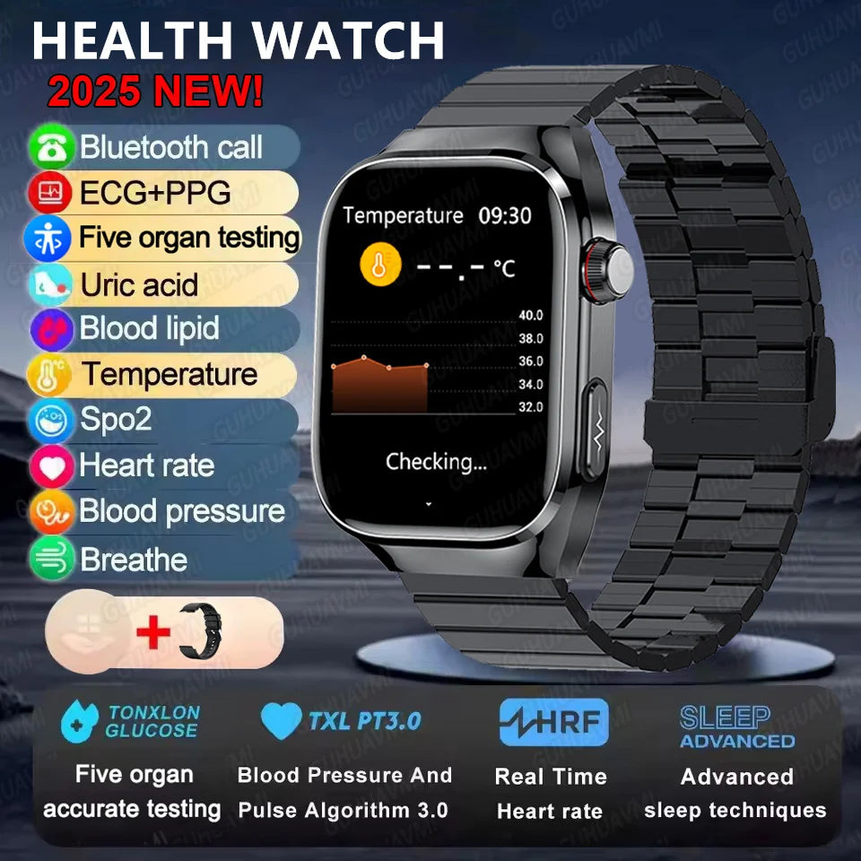 2025 Micro Health Smartwatch for Men, Body & Organ Monitor, Bluetooth Call