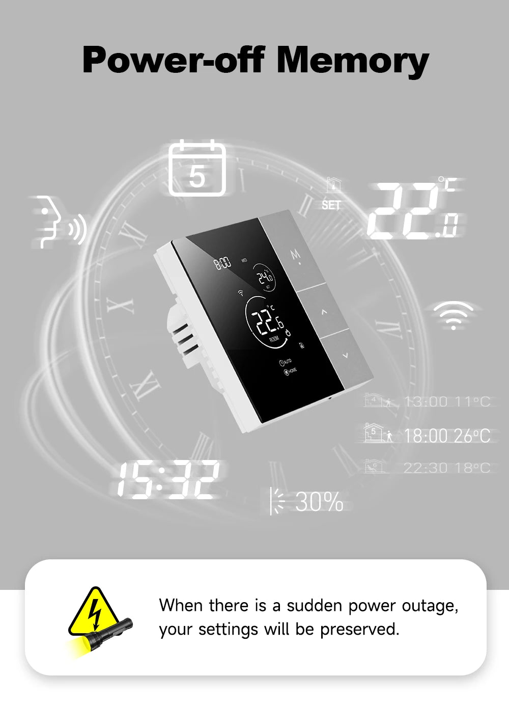 WiFi Smart Thermostat, Tuya, for Boiler/Electric/Underfloor Heating