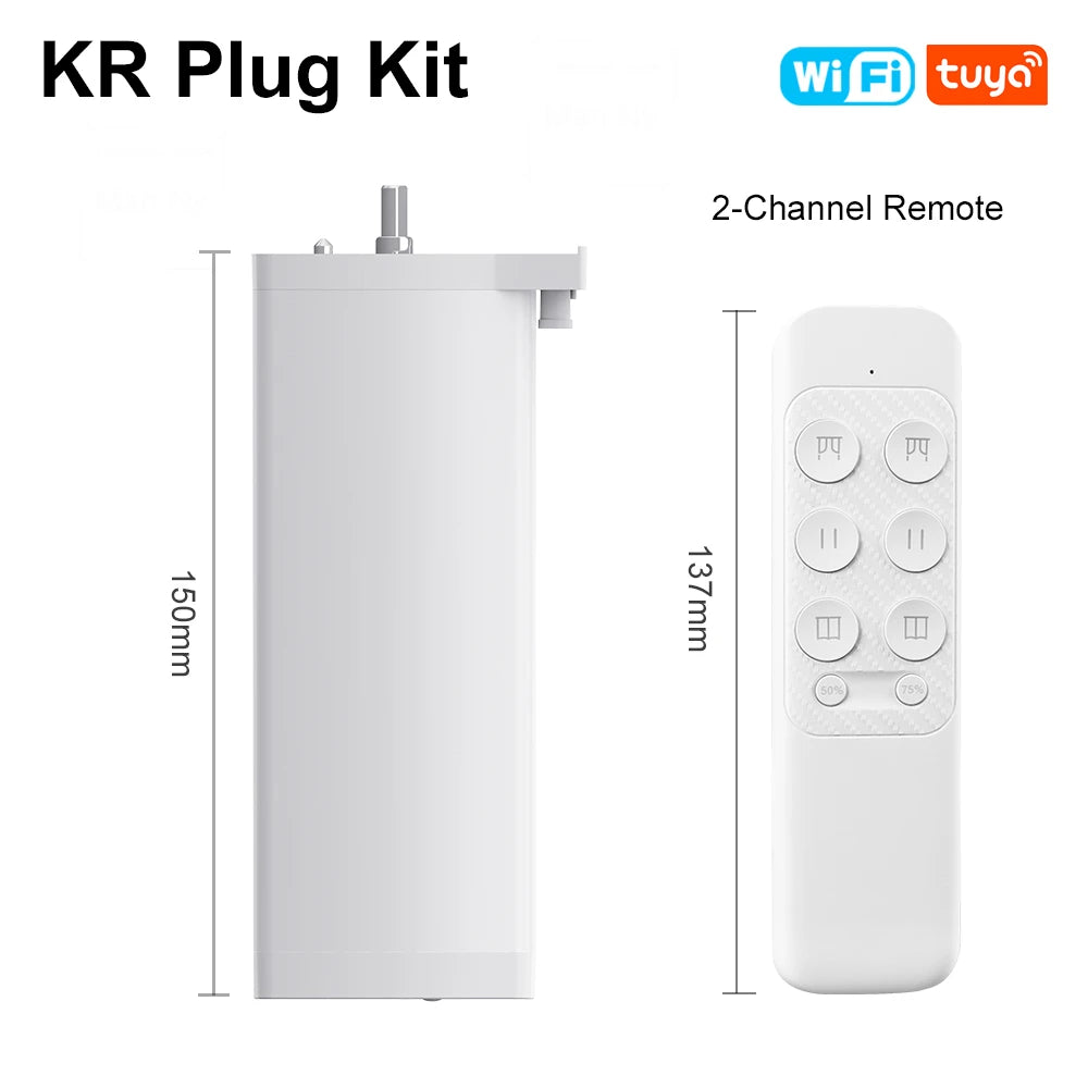 Tuya Smart Zigbee/WiFi Curtain Motor, 155mm Silent Electric Shutter