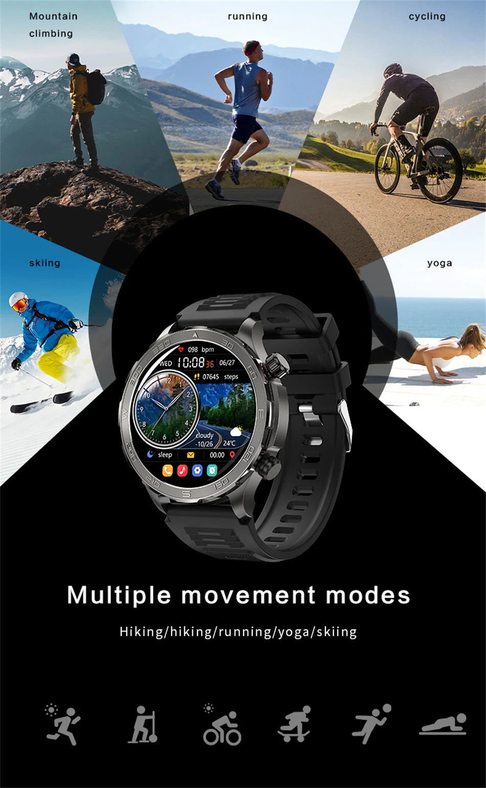 2025 Bluetooth Call Smartwatch for Men, AMOLED HD, NFC, GPS, IP68