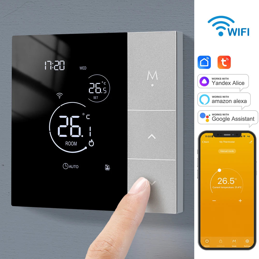 WiFi Smart Thermostat, Tuya, for Boiler/Electric/Underfloor Heating