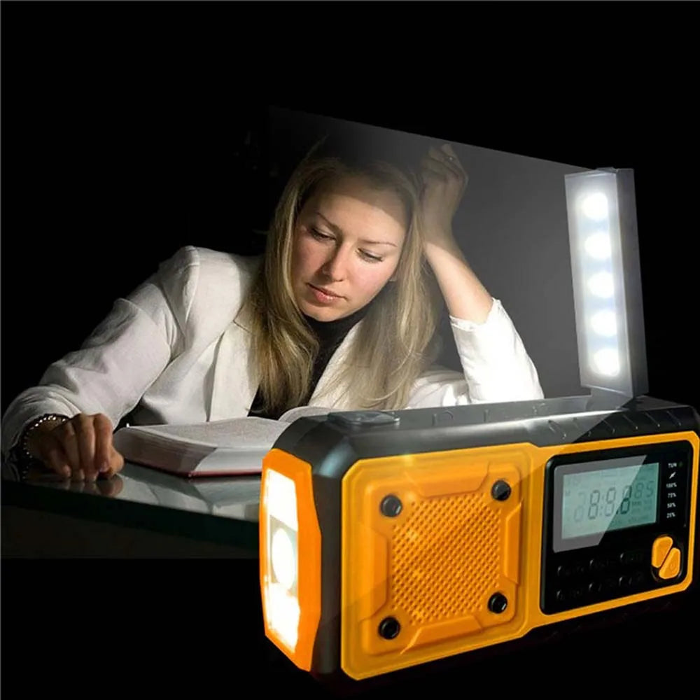 LOTOTG Portable Solar Emergency Radio, Hand Crank, AM/FM, Power Bank