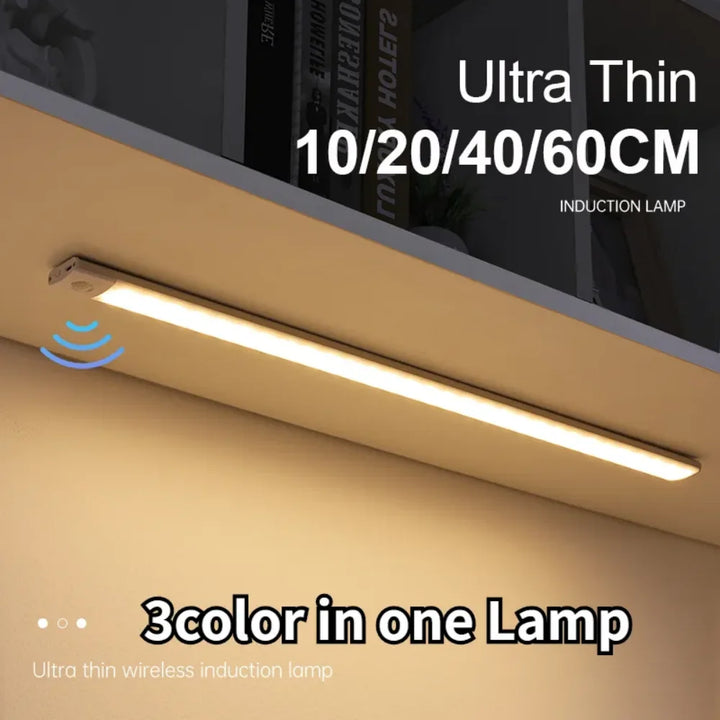 Motion Sensor LED Night Light, USB Rechargeable, Wireless Cabinet Lamp
