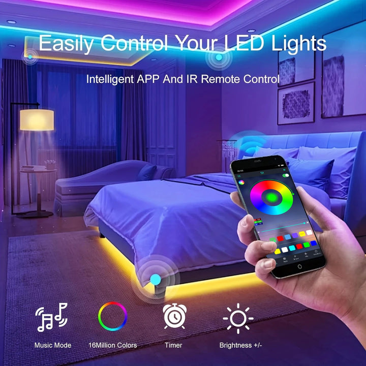 40M RGB LED Strip Lights, APP Control, Color Changing, Flexible Tape
