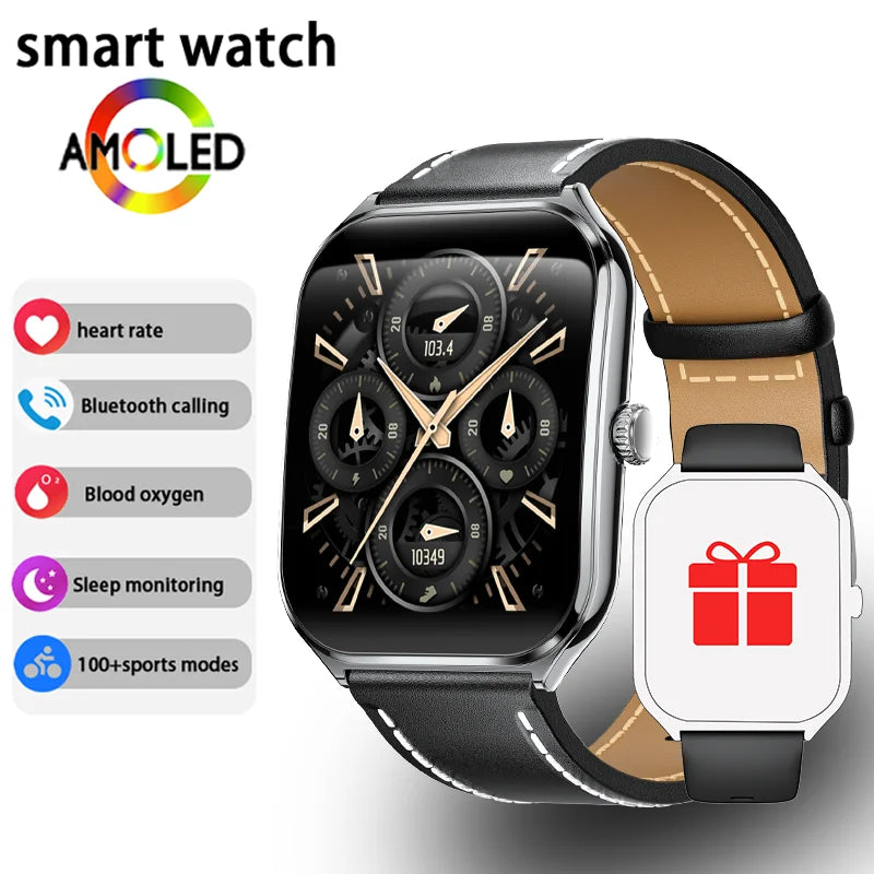 Ultra-Thin Smartwatch, 1.96" AMOLED, 360×360 HD, Always-On Display